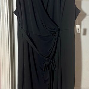 Amazon Essentials Black Wrap Asymmetrical Dress